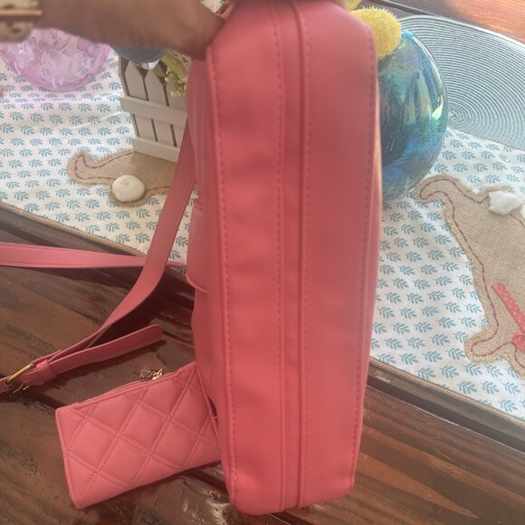 Steve Madden Pink Crossbody, Purse, Handbag, With Matching Wallet - Picture 9 of 10
